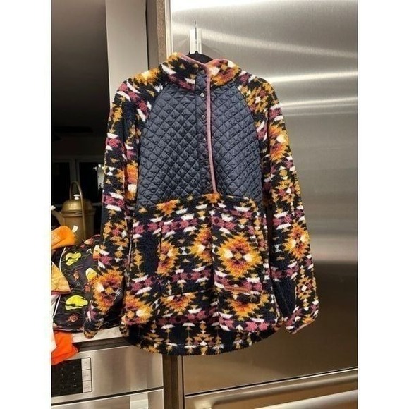 Simply Southern Jackets & Blazers - Simply Southern Jacket Womens Aztec‎ Half Snap Pullover Quilted Deep Pile XL